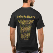 番組一覧付きポルカ・レディオTシャツ Tシャツ (裏面)