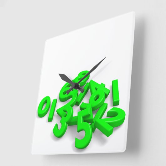 番落ちた号付き壁時計 スクエア壁時計 (傾斜)