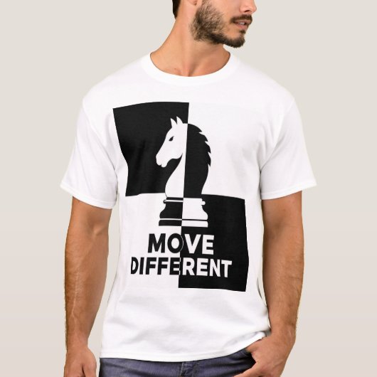 異なった動き チェス ナイト Tシャツ (正面)