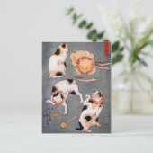 異なった姿勢Utagawa Kuniyoshiの猫(Neko) ポストカード (スタンド正面)