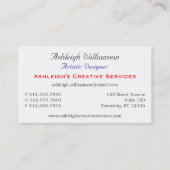 異なった色の名刺のバラ 名刺 (裏面)