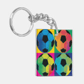 異なった色の4つのサッカーボール キーホルダー (正面左)