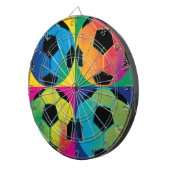 異なった色の4つのサッカーボール ダーツボード (正面右)