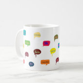 異なった言語のマグ"こんにちは" コーヒーマグカップ (正面左)