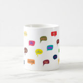 異なった言語のマグ"こんにちは" コーヒーマグカップ (中央)