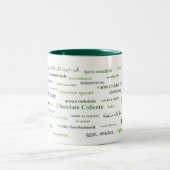 異なった言語(緑)のココアのマグ ツートーンマグカップ (中央)