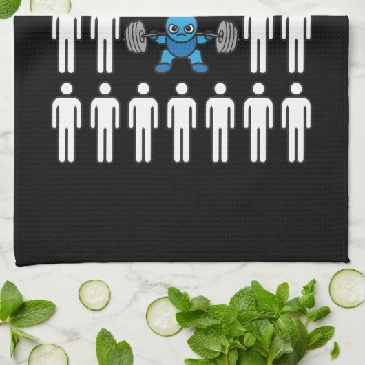 異なっていて下さい-かわいいの日本製アニメのボディビルのトレーニングあって下さい キッチンタオル (折り畳み)