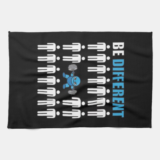 異なっていて下さい-かわいいの日本製アニメのボディビルのトレーニングあって下さい キッチンタオル (横)