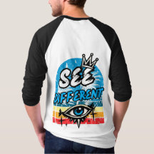 異なって見える レトロ 長袖Tシャツ