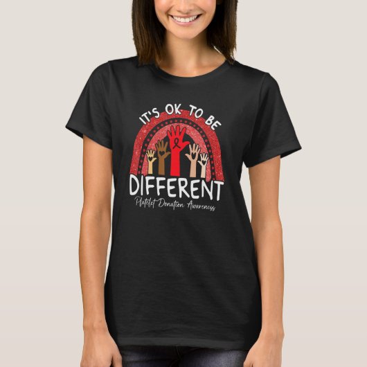 異なることは悪いことじゃない 血小板献血啓発 Tシャツ (正面)