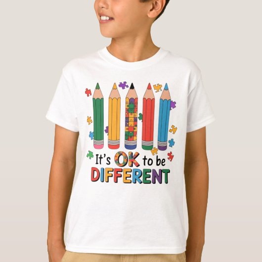 異なることはOK 自閉症啓発 先生 Tシャツ (正面)
