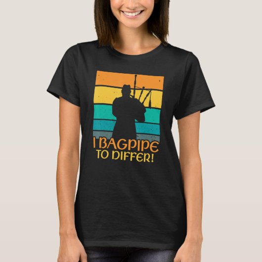 異なるバグパイプBagpiper Bagpipe Player Bagpipe Tシャツ (正面)