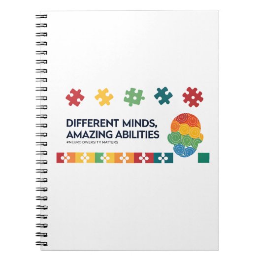 異なる心、素晴らしい能力 認識 アート ノートブック (正面)