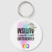 異なる神経多様性を見る自閉症意識 キーホルダー (正面)