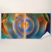 異世カラフル的抽象芸術 ビーチタオル (正面)