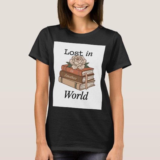 異世界に没頭スタック・オブ・ブックスTシャツ Tシャツ (正面)