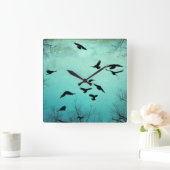 異世界の青 スクエア壁時計 (ホーム)