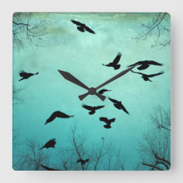 異世界の青 スクエア壁時計