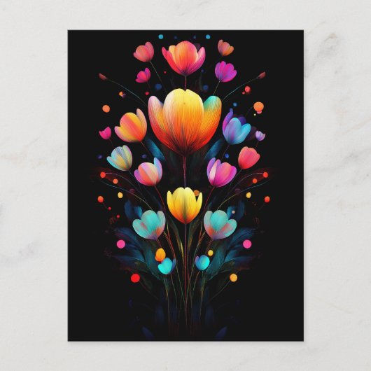 異世界白熱［赤熱］光を放つの野草虹オンブラック ポストカード (正面)