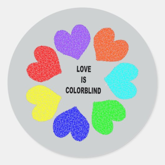 異人種ラブ レインボーハート ステッカー (正面)
