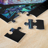 異人種間のカップルの抱き締まるアートワークを受け入れる ジグソーパズル (側面)