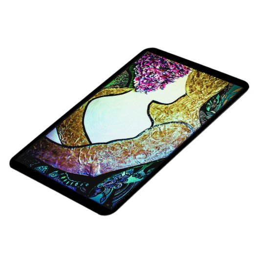 異人種間のカップルの抱き締まるアートワークを受け入れる マグネット (左側)