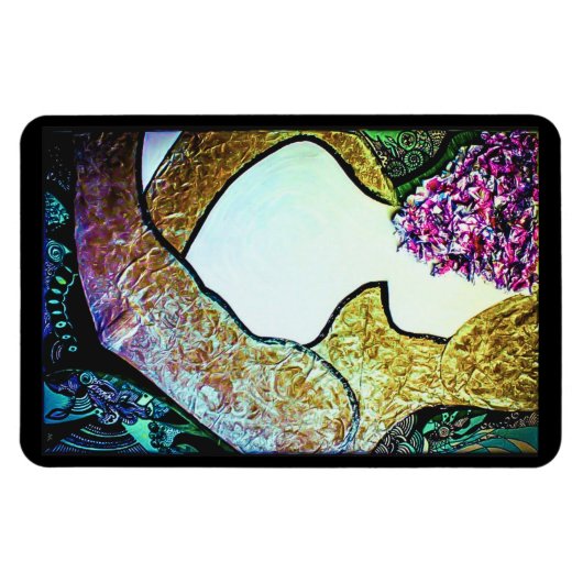 異人種間のカップルの抱き締まるアートワークを受け入れる マグネット (横)