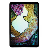 異人種間のカップルの抱き締まるアートワークを受け入れる マグネット (縦)