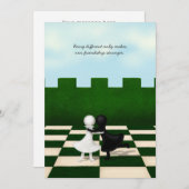 異人種間の友情がかわいいポーンズハパーソナライズされたグ サンキューカード (正面/裏面)