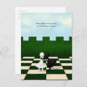 異人種間の友情がかわいいポーンズハパーソナライズされたグ 案内ポストカード (正面/裏面)