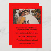 異人種間の夫婦結婚フローラの猫との芸術 招待状 (正面/裏面)