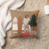 異人種間の女性カップルのクリスマス クッション (ブランケット)