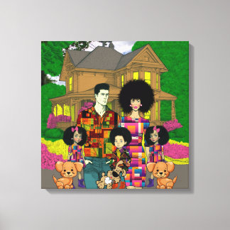 異人種間の家庭壁芸術 キャンバスプリント