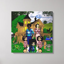 異人種間の家庭壁芸術 キャンバスプリント