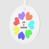 異人種間ラブレインボーハートアクリルオーナメント オーナメント (正面)