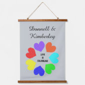 異人種間ラブレインボーハートカスタム 吊り下げ型タペストリー (正面)