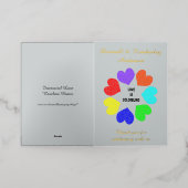 異人種間ラブレインボーハートカスタム 箔グリーティングカード (外側レイダウン)