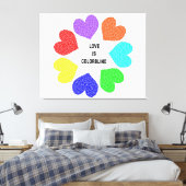 異人種間ラブレインボーハートキャンバス印刷 キャンバスプリント (インサイチュ (寝室))