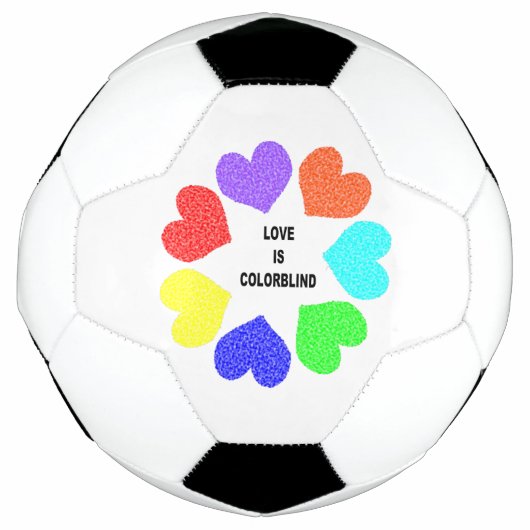 異人種間ラブレインボーハートサッカーボール サッカーボール (正面)