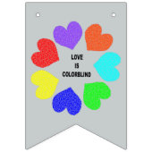 異人種間ラブレインボーハートバンティングフラッグ バンティングフラッグ (第2の旗)