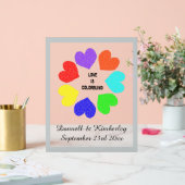 異人種間ラブレインボーハート結婚ズ アクリルサイン (ウェディング)