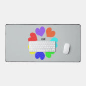 異人種間ラブレインボーハート デスクマット (キーボード&マウス)