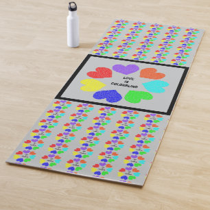 異人種間ラブレインボーハート ヨガマット