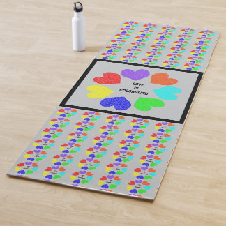 異人種間ラブレインボーハート ヨガマット