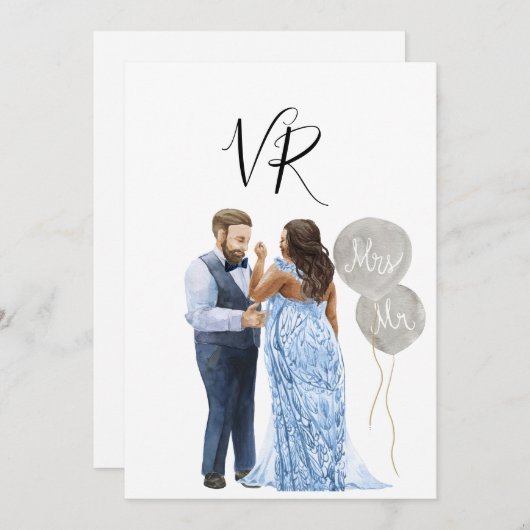 異人種間図解入りの、写真付きののカップルが日付を保存 セーブザデート (正面/裏面)