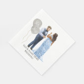 異人種間図解入りの、写真付きのカップル結婚のナプキン スタンダードランチョンナプキン (角)