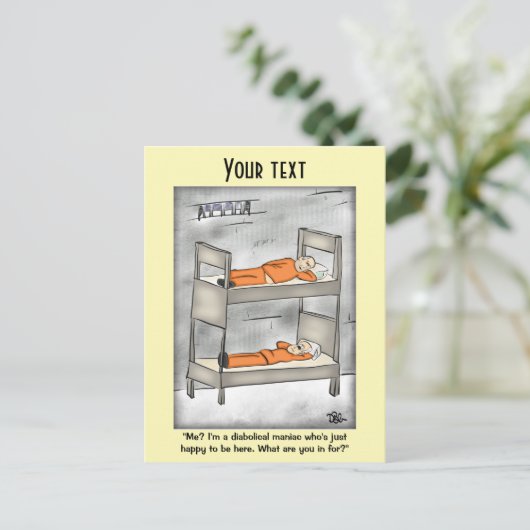 異化淡い色の黄色はがき ポストカード (スタンド正面)