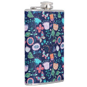 異国きらめくの花と蝶のパターン フラスク (右)