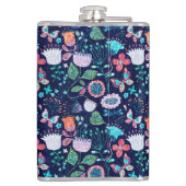 異国きらめくの花と蝶のパターン フラスク (裏面)