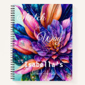 異国エレガントの花、水彩画のスケッチ ノートブック (正面)